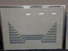 A twentieth century colour print - symmetrical pattern