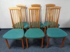Six beech Hoffer rail back dining chairs