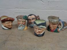 Five small Royal Doulton character jugs, Robinson Crusoe,