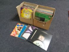 Two boxes of LP records to include Leonard Cohen, Carl King,