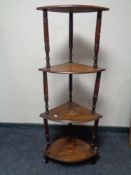A Victorian four tier corner what not stand