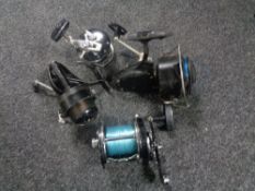 Two multiplier reels and a fixed spool reel - Penn Ambassador,