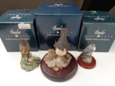 Three Border Fine Arts bird figures,
