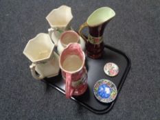 A tray of seven pieces of Ringtons and Maling china