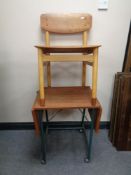 A mid 20th century teak and metal flap sided trolley together with a Danish Kvetny and Sonners