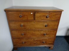 A Victorian mahogany five drawer chest