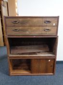 A three piece mid 20th century rosewood Ladderax unit (a/f)