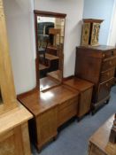 An early 20th century inlaid mahogany dressing table