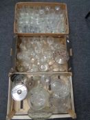 Three boxes of assorted glass ware
