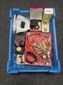 A basket of assorted lady's watches - Timex, Fossil,