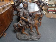 After Barye Fils & Emile Guillemin: An Arabian huntsman on horseback,