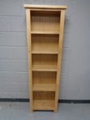 A set of contemporary open bookshelves