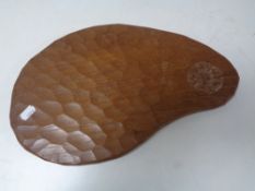 An adzed oak chopping board by Old Mill Furniture of Yorkshire,