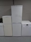 A Hotpoint upright fridge freezer