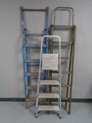 Three sets of folding steps