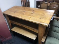 A large 20th century pine clerk's desk
