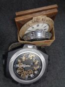 Five contemporary wall clocks,