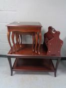 A two tier coffee table,