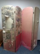 An antique four fold scrap screen (a/f)