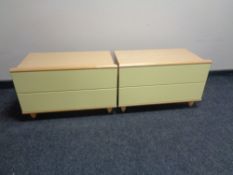 A pair of Hulsta beech two drawer chests