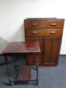 A 1930s linen chest fitted with two drawers,