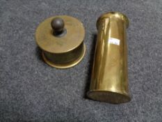 A trench art vase and bowl