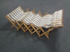 An early twentieth century folding camp bed