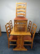 A pine refectory dining table,
