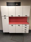 A 1960's Italian-designed Formica kitchen cupboard,