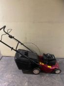 A Mountfield self drive petrol lawn mower with grass box