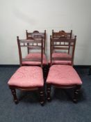 A set of four Edwardian mahogany dining chairs
