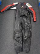 A set of Pro Sports by Hein Gericke motorbike leathers.