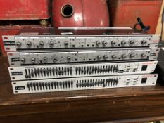 Four phonic control units to include two MQ3400 fifteen band graphic equalisers and two PCR2213