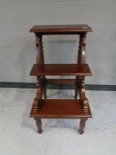 A set of reproduction mahogany library steps