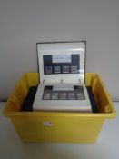 A box containing albums of stamps and first day covers.