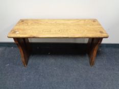 An oak bench.