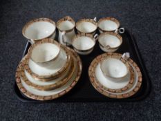A tray of a 21 piece antique Radford Crown china tea service.