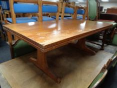 A late 20th century teak refectory coffee table.