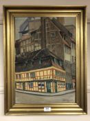 Continental School : Street scene, oil on canvas, signed Wilman, dated 1935, 47 cm x 33 cm, framed.