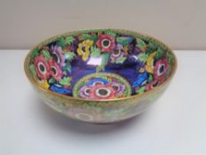 A Maling 'Anemone, Patch Ground' lustre bowl, pattern number 6385.
