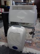 A dehumidifier together with a panel heater.
