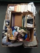 A pallet of upholstery material