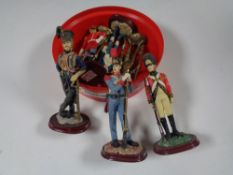 Two brass and five composite figures of Napoleonic Soldiers
