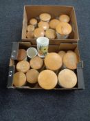 Two boxes of twenty-seven Crown Devon Fieldings lidded storage jars