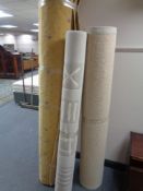 A piece of yellow carpet approximately 200cm x 300cm together with two rugs.