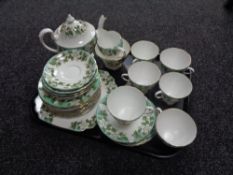 A tray containing 34 pieces of Montrose Gladstone bone china tea china (teapot a/f).
