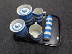 A tray containing five pieces of T.G.