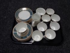A tray of approximately 27 pieces of Elizabethan Lucerne tea china