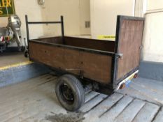 A single-axle general purpose road trailer, with light board, with jockey wheel,
