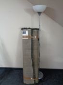 An Ikea Gasper 133 x 195 shaggy pile rug together with a floor lamp.